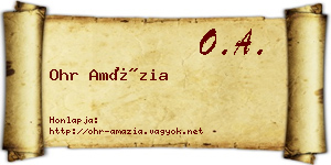 Ohr Amázia névjegykártya